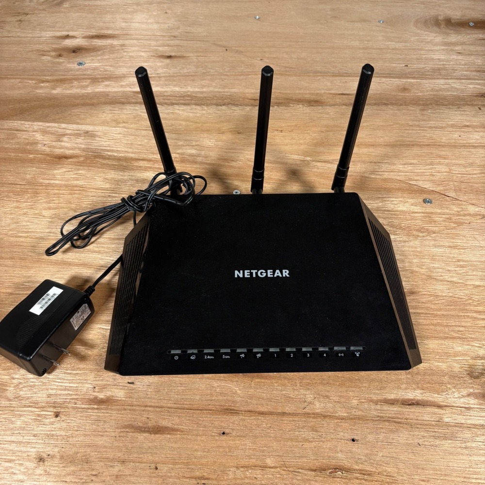 Netgear AC1750 Smart WiFi Router R6400 Dual Band Gigabit Black with Power Cord